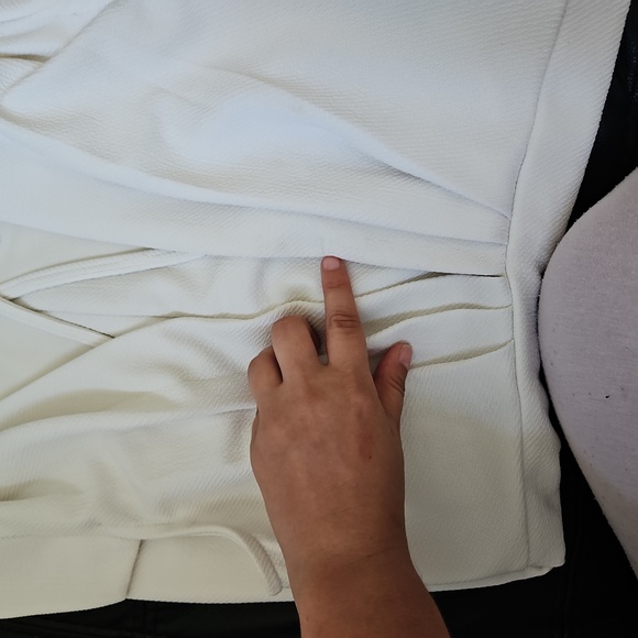 Who Am I | White Dress I Plunging Neckline | Size 10 - Picture 7 of 8